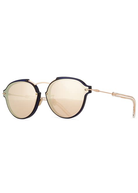 DIOR DiorEclat Round Mirrored Sunglasses 